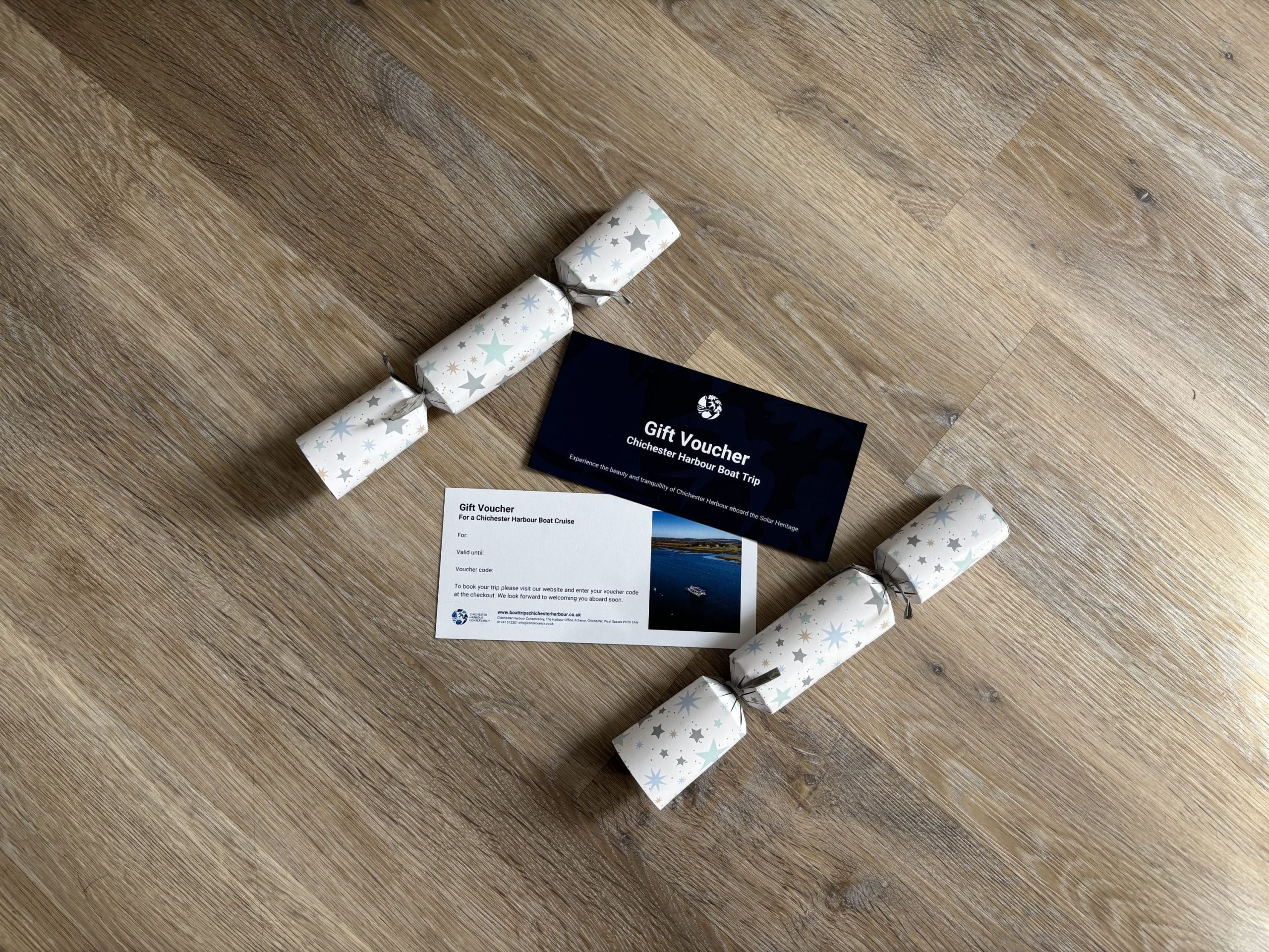 Boat trips Christmas gift voucher with crackers
