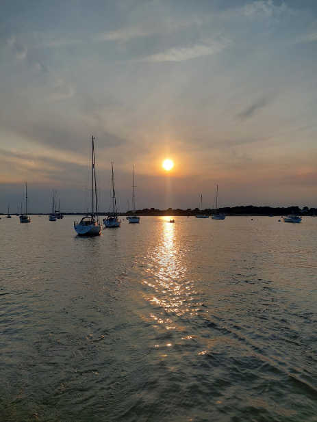 Evening view of Chichester Harbour from Solar Heritage